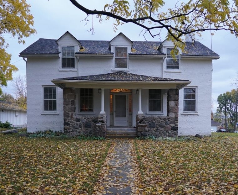 A photo of the front of the Clarke House